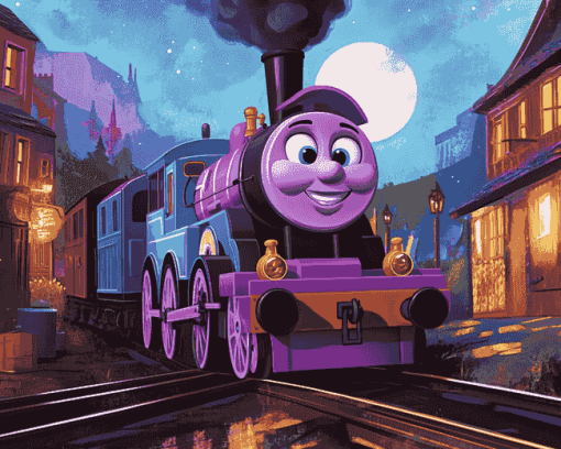 Purple Thomas and Friends Diamond Painting