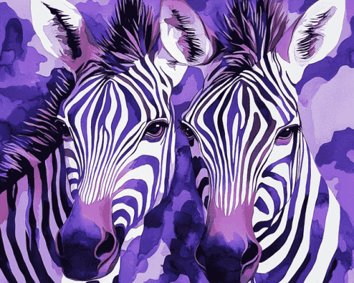 Purple Zebra Diamond Painting