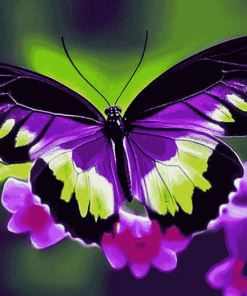 Purple and Black Butterfly Diamond Painting