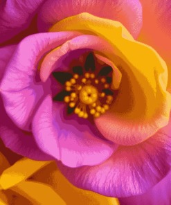 Purple and Yellow Floral Blossoms Diamond Painting