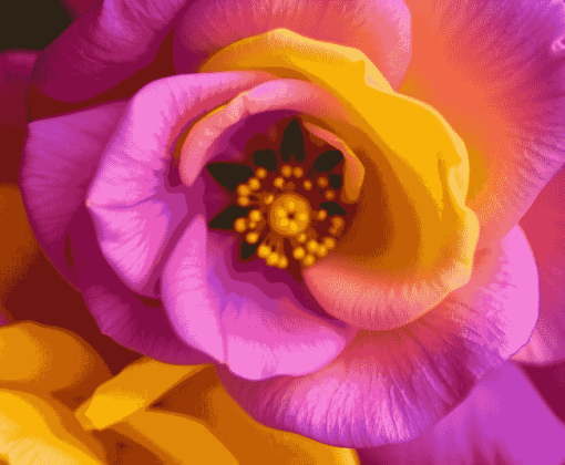 Purple and Yellow Floral Blossoms Diamond Painting