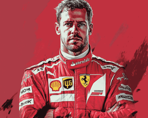 Racing Icon Sebastian Vettel Diamond Painting