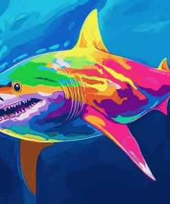 Rainbow Shark Diamond Painting