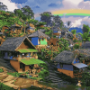 Rainbow Village Indonesia Scenic Diamond Painting