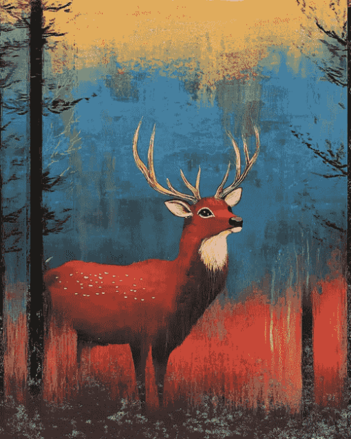 Rainy Day Deer Diamond Painting