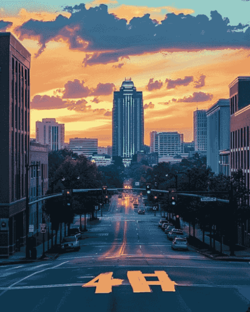 Raleigh Cityscape Diamond Painting