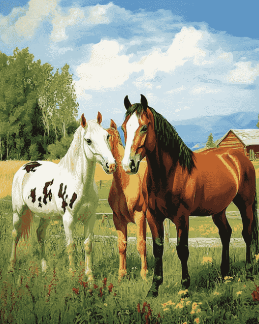 Ranch Horses Diamond Painting