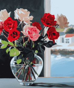 Raymond Wintz Roses in Vase Diamond Painting