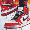 Red Air Jordan Sneakers Diamond Painting