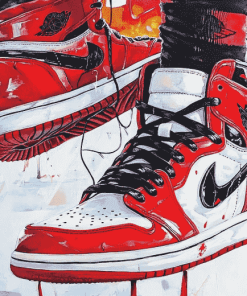 Red Air Jordan Sneakers Diamond Painting