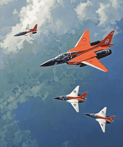 Red Arrows Vulcan Jets Diamond Painting