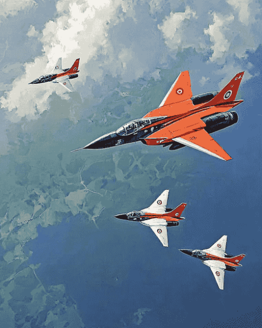 Red Arrows Vulcan Jets Diamond Painting