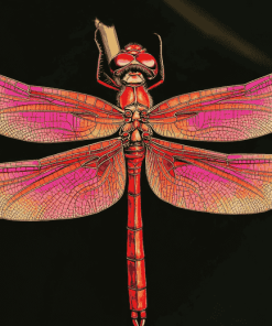 Red Dragonfly Insect Diamond Painting