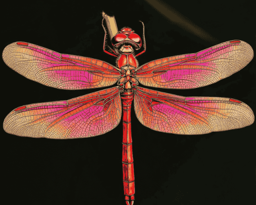 Red Dragonfly Insect Diamond Painting