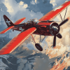 Red Fokkerdi Aircraft Diamond Painting