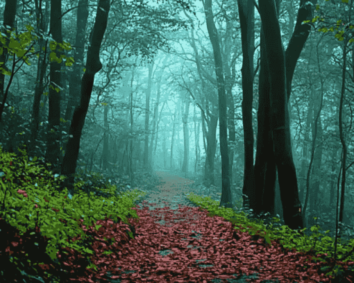 Red Forest National Park Diamond Painting