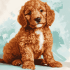 Red Goldendoodle Puppy Diamond Painting