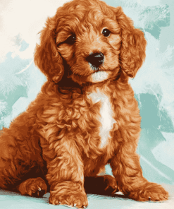 Red Goldendoodle Puppy Diamond Painting