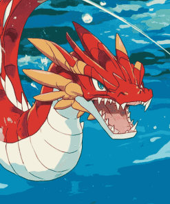 Red Gyarados Dragon Diamond Painting