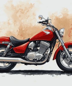 Red Honda Shadow Engines Diamond Painting