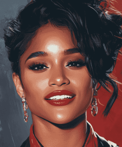 Red Lipstick Ariana DeBose Diamond Painting