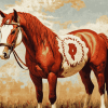 Red Native Horse Diamond Painting