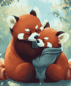 Red Panda Couple Anime Diamond Painting