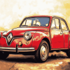 Red Renault Car Diamond Painting