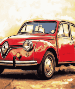 Red Renault Car Diamond Painting