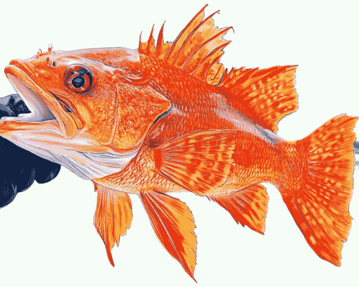 Red Rockfish Koi Carp Diamond Painting