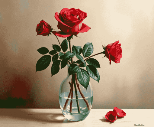 Red Rose Blossoms Diamond Painting