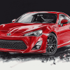 Red Scion Sports Car Diamond Painting