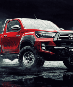 Red Toyota Hilux Truck Diamond Painting