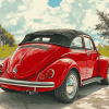 Red VW Super Beetle Diamond Painting