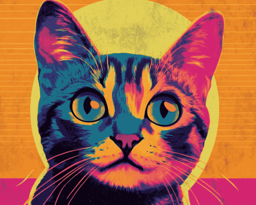 Retro Kitty Diamond Painting