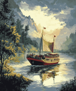 River Cruiser Seascape Diamond Painting