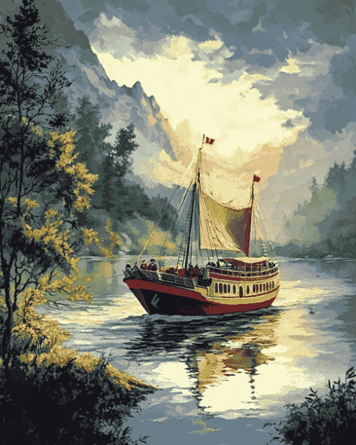 River Cruiser Seascape Diamond Painting