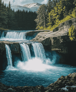 River and Waterfall Beauty Diamond Painting