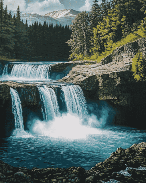 River and Waterfall Beauty Diamond Painting