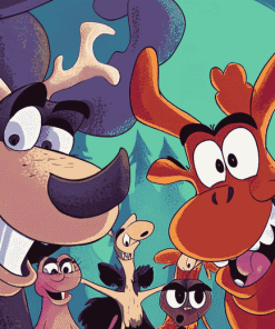 Rocky Bullwinkle Animation Diamond Painting