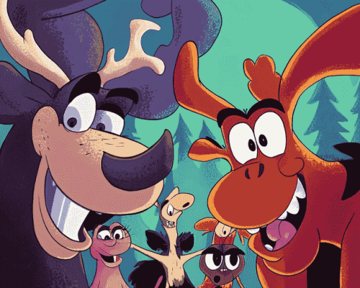 Rocky Bullwinkle Animation Diamond Painting