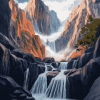 Rocky Mountain Waterfalls Diamond Painting