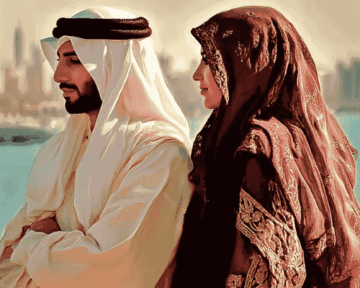 Romantic Arabian Lovers Diamond Painting