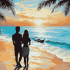 Romantic Beach Lovers Diamond Painting