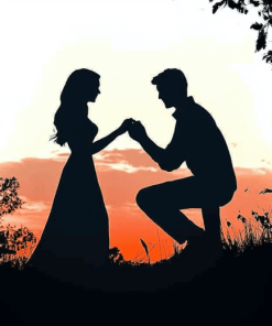 Romantic Proposal Silhouette Diamond Painting