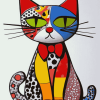 Romero Britto Cat Diamond Painting