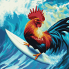 Rooster Surf Adventure Diamond Painting