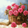 Rose Blooms Basket Diamond Painting