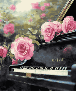 Rose Blossom Piano Diamond Painting