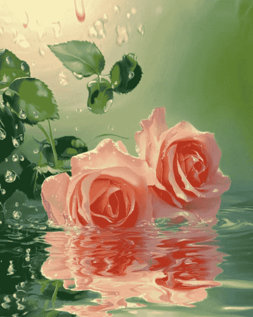 Rose Blossoms Water Diamond Painting